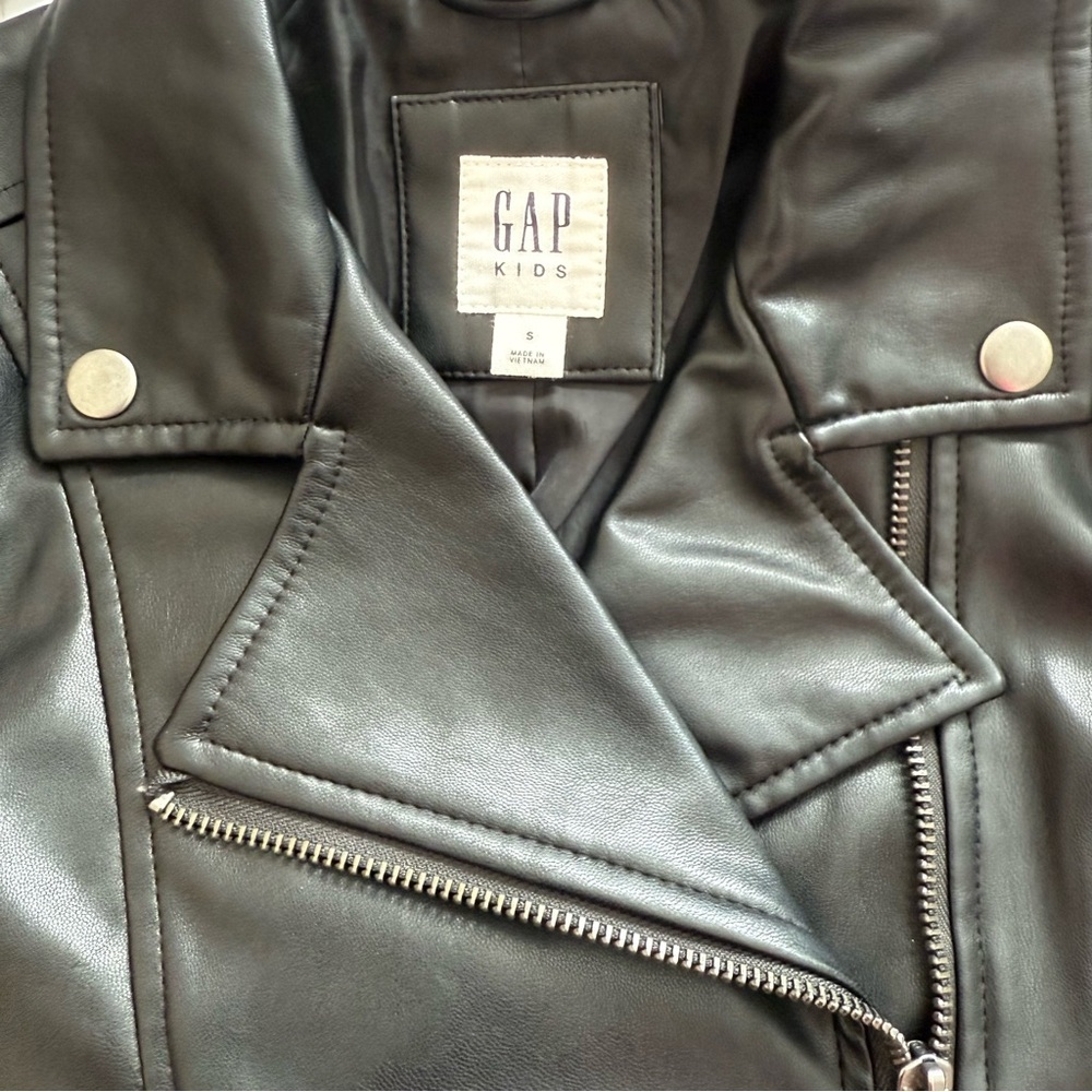 GAP Kids Girl Moto Faux Leather Jacket size small - Picture 5 of 10